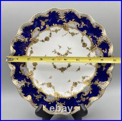 Royal Crown Derby Antique 1891-1921 Cobalt Blue & Heavy Gold Cabinet Plate 9in