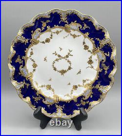 Royal Crown Derby Antique 1891-1921 Cobalt Blue & Heavy Gold Cabinet Plate 9in