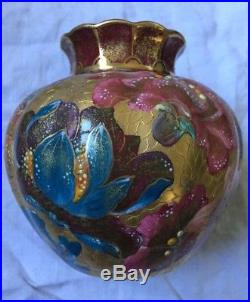 Royal Crown Derby Antique Hand Painted Potpourri Jar / Vase With Lid Gold Flower