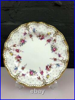 Royal Crown Derby Antoinette 1st Quality Fluted Salad Dessert Plate 8 20.5 XLV