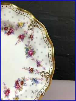 Royal Crown Derby Antoinette 1st Quality Fluted Salad Dessert Plate 8 20.5 XLV