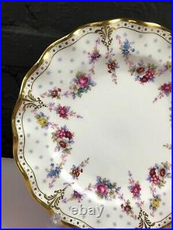 Royal Crown Derby Antoinette 1st Quality Fluted Salad Dessert Plate 8 20.5 XLV