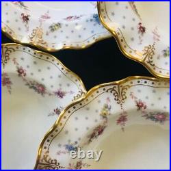 Royal Crown Derby Antoinette Deep Plate Set of 6 Used