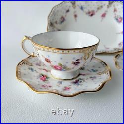 Royal Crown Derby Antoinette Vegetable Bowl Cup Saucer Fine Bone China England