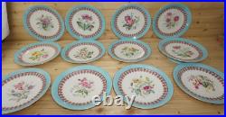 Royal Crown Derby Aqua / Blue Rim Cake Stand & 11-Plates, 9¼ c1877-1890 (B54)