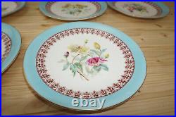 Royal Crown Derby Aqua / Blue Rim Cake Stand & 11-Plates, 9¼ c1877-1890 (B54)