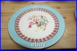 Royal Crown Derby Aqua / Blue Rim Cake Stand & 11-Plates, 9¼ c1877-1890 (B54) Royal Crown Derby Aqua / Blue Rim Cake Stand & 11-Plates, 9¼ c1877-1890 (B54)