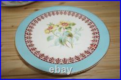 Royal Crown Derby Aqua / Blue Rim Cake Stand & 11-Plates, 9¼ c1877-1890 (B54)