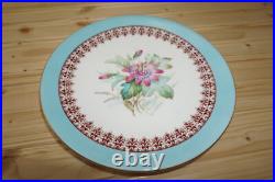 Royal Crown Derby Aqua / Blue Rim Cake Stand & 11-Plates, 9¼ c1877-1890 (B54)