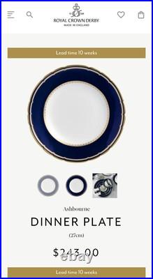Royal Crown Derby Ashbourne Set Of 4 Dinner & 4 Salad Plates. Retail Value $1788