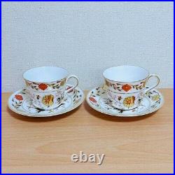 Royal Crown Derby Asian Rose Cup Saucer Pair Set