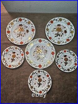 Royal Crown Derby Asian Rose Salad Plates 8 1/2 & Bread Plates 6 1/4 Set Of 6