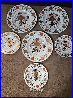 Royal Crown Derby Asian Rose Salad Plates 8 1/2 & Bread Plates 6 1/4 Set Of 6