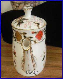 Royal Crown Derby Asian Rose Teapot. 8 IN & LID ON. HAS ORIGINAL BIRD TEA HOLDER