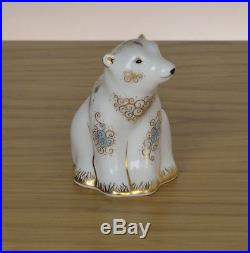 Royal Crown Derby Aurora Polar Bear And Cubs Boris And Alice Paperweights