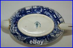 Royal Crown Derby BLUE MIKADO 3 Piece Set Teapot Covered Sugar And Creamer