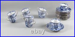 Royal Crown Derby BLUE MIKADO Bone China Cup & Saucer Sets Lot of 10