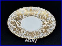 Royal Crown Derby BROCADE Gold Bone China Gravy Sauce Boat & Underplate