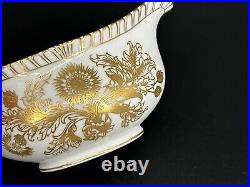 Royal Crown Derby BROCADE Gold Bone China Gravy Sauce Boat & Underplate