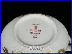 Royal Crown Derby BROCADE Gold Bone China Gravy Sauce Boat & Underplate