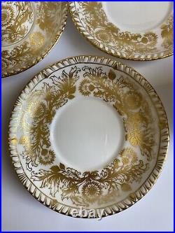 Royal Crown Derby BROCADE Set of 6 Gold Gilt Tea Cups & Saucers GORGEOUSRARE