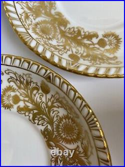 Royal Crown Derby BROCADE Set of 6 Gold Gilt Tea Cups & Saucers GORGEOUSRARE