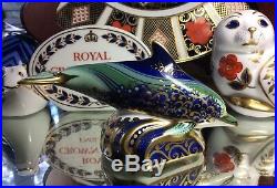 Royal Crown Derby Baby Bottlenose Dolphin Gold Disk 2005 First Mint