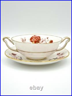 Royal Crown Derby Bali Cream Soup Bowls & Saucers, Set of 4