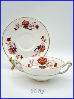 Royal Crown Derby Bali Cream Soup Bowls & Saucers, Set of 4