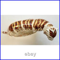Royal Crown Derby Bengal Tiger Figurine Paperweight Gold Imari Porcelain 1994