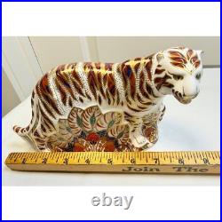 Royal Crown Derby Bengal Tiger Figurine Paperweight Gold Imari Porcelain 1994