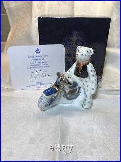Royal Crown Derby Biker Bear Limited Edition With Box