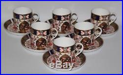 Royal Crown Derby Birds Imari 198 Set of 6 x Tea Cups and Saucers 1887