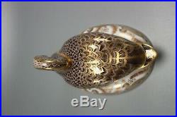 Royal Crown Derby Black Swan Paperweight Limited Edition Boxed Gold Stopper
