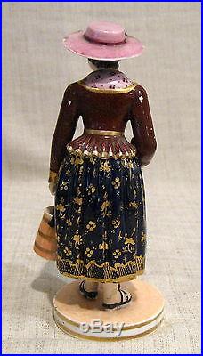 Royal Crown Derby Bloor Figurine with Umbrella and Bucket Early 19th Century
