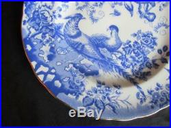 Royal Crown Derby Blue Aves A1309 Pattern 6 x Salad Plates 8.5 inches