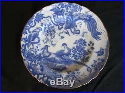 Royal Crown Derby Blue Aves A1309 pattern 6 x Salad or Dessert Plates 8.5 inches