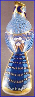 Royal Crown Derby Blue Jay Paperweight Figurine (1998) Silver Stopper England