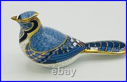 Royal Crown Derby Blue Jay Paperweight Figurine Silver Stopper England