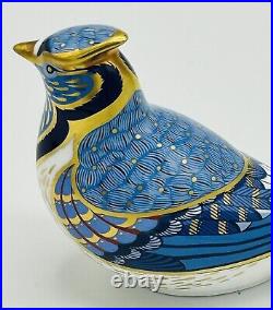 Royal Crown Derby Blue Jay Paperweight Figurine Silver Stopper England