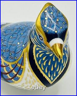 Royal Crown Derby Blue Jay Paperweight Figurine Silver Stopper England