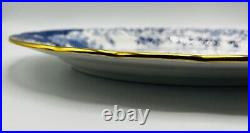 Royal Crown Derby Blue Mikado 15 Oval Serving Platter England Excellent