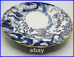 Royal Crown Derby Blue Mikado 15 Oval Serving Platter England Excellent