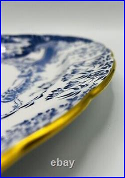 Royal Crown Derby Blue Mikado 15 Oval Serving Platter England Excellent