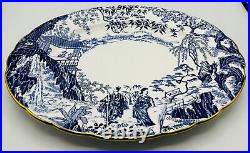 Royal Crown Derby Blue Mikado 15 Oval Serving Platter England Excellent