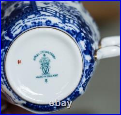 Royal Crown Derby Blue Mikado 3-Piece Tea Trio Cup Saucer Dinner Plate England