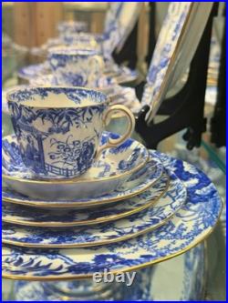 Royal Crown Derby Blue Mikado 91 Pc Dinner & Tea Service, Mint, Early, Rare