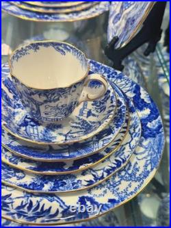 Royal Crown Derby Blue Mikado 91 Pc Dinner & Tea Service, Mint, Early, Rare