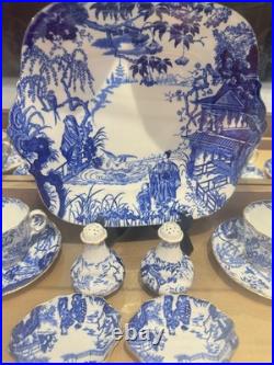 Royal Crown Derby Blue Mikado 91 Pc Dinner & Tea Service, Mint, Early, Rare