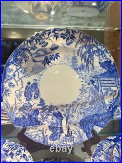 Royal Crown Derby Blue Mikado 91 Pc Dinner & Tea Service, Mint, Early, Rare